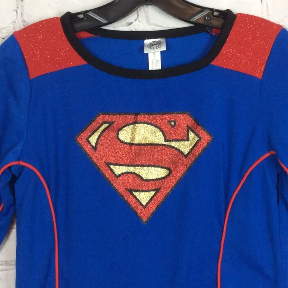 DC Superhero Girls Supergirl Costume Halloween Child's Size M/L Long Sleeve Top